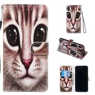 For iPhone XS Max Leather Protective Case(Coffee Cat)
