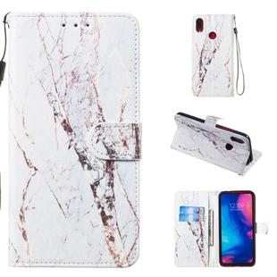 Leather Protective Case For Redmi Note 7(White Marble)