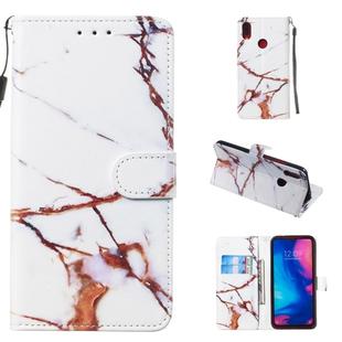 Leather Protective Case For Redmi Note 7(White Gold Marble)
