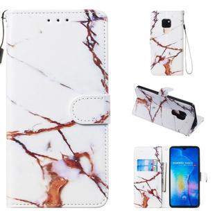 Leather Protective Case For Huawei Mate 20(White Gold Marble)