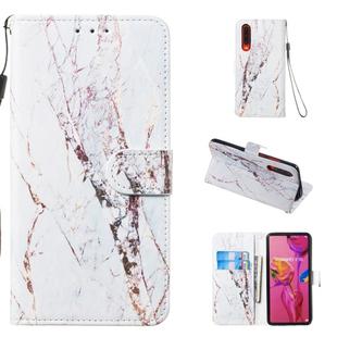 Leather Protective Case For Huawei P30(White Gold Marble)