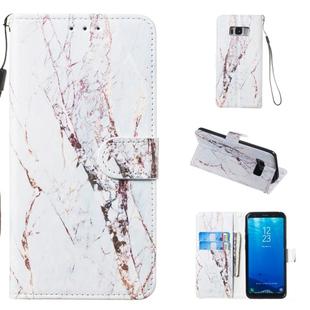 Leather Protective Case For Galaxy S8(White Marble)