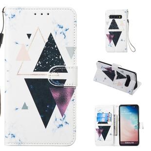 Leather Protective Case For Galaxy S10(Trigonal Marble)