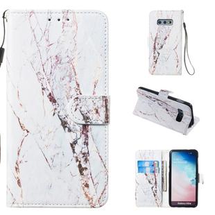 Leather Protective Case For Galaxy S10e(White Marble)