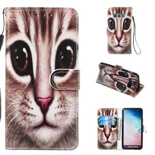 Leather Protective Case For Galaxy S10e(Coffee Cat)