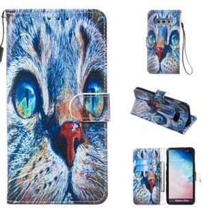 Leather Protective Case For Galaxy S10e(Blue Cat)