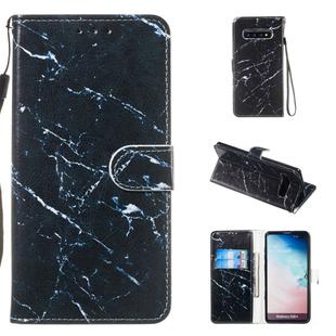 Leather Protective Case For Galaxy S10 Plus(Black Marble)