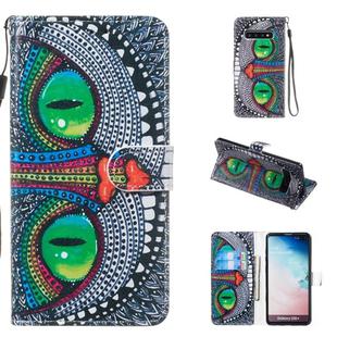Leather Protective Case For Galaxy S10 Plus(Green Eyes)