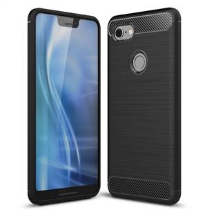 Brushed Texture Carbon Fiber Shockproof TPU Case for Google Pixel 3 XL(Black)