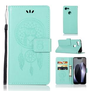 Wind Chime Owl Embossing Pattern Horizontal Flip Leather Case for Google Pixel 3 XL, with Holder & Card Slots & Wallet (Green)