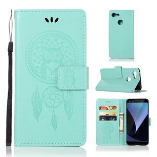 Wind Chime Owl Embossing Pattern Horizontal Flip Leather Case for Google Pixel 3, with Holder & Card Slots & Wallet (Green)