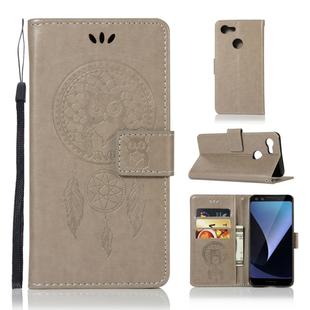 Wind Chime Owl Embossing Pattern Horizontal Flip Leather Case for Google Pixel 3, with Holder & Card Slots & Wallet (Grey)