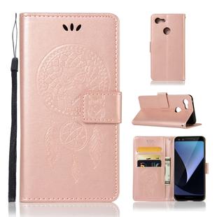 Wind Chime Owl Embossing Pattern Horizontal Flip Leather Case for Google Pixel 3, with Holder & Card Slots & Wallet (Rose Gold)