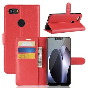 Litchi Texture Horizontal Flip Leather Case for Google Pixel 3 XL, with Wallet & Holder & Card Slots (Red)