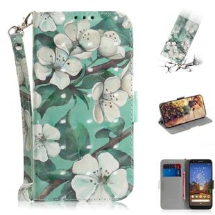 3D Painting Watercolor Flower Pattern Coloured Drawing Horizontal Flip Leather Case for Google Pixel 3a XL, with Holder & Card Slots & Wallet