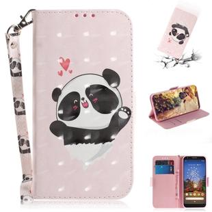 3D Painting Love Bear Pattern Coloured Drawing Horizontal Flip Leather Case for Google Pixel 3a, with Holder & Card Slots & Wallet