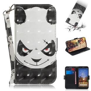 3D Painting Angry Bear Pattern Coloured Drawing Horizontal Flip Leather Case for Google Pixel 3a, with Holder & Card Slots & Wallet