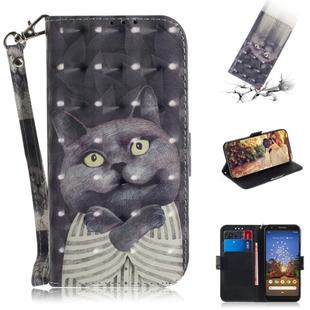 3D Painting Embrace Cat Pattern Coloured Drawing Horizontal Flip Leather Case for Google Pixel 3a, with Holder & Card Slots & Wallet