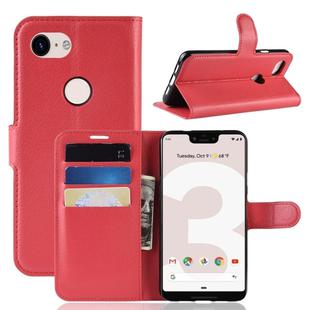 Litchi Texture Horizontal Flip Leather Case for Google Pixel 3a XL/google Pixel 3a XL, with Wallet & Holder & Card Slots(Red)