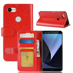 Crazy Horse Texture Horizontal Flip Leather Case for Google Pixel 3, with Wallet & Holder & Card Slots(Red)