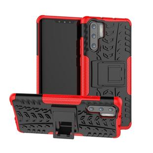 Tire Texture TPU+PC Shockproof Case for Huawei P30 Pro, with Holder (Red)