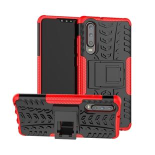 Tire Texture TPU+PC Shockproof Case for Huawei P30, with Holder (Red)