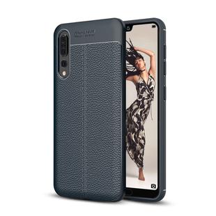 For Huawei  P20 Pro Litchi Texture Soft TPU Protective Back Cover Case(Navy Blue)