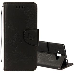 For Huawei  Mate 10 Vintage Embossed Floral Butterfly Pattern Horizontal Flip Leather Case with Card Slot & Holder & Wallet & Lanyard (Black)