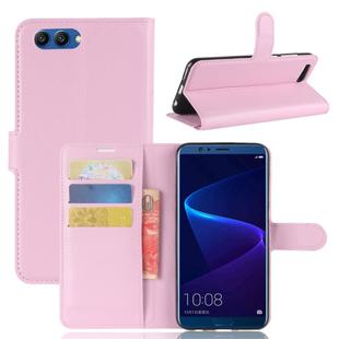 For Huawei  Honor View 10 Litchi Texture Horizontal Flip Leather Case with Holder & Card Slots & Wallet(Pink)