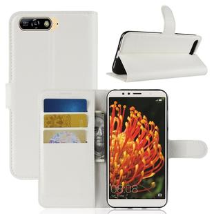 For Huawei Y6 2018 Litchi Texture Horizontal Flip Leather Case with Holder & Card Slots & Wallet(White)