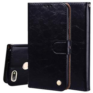 For Huawei P9 lite Mini Business Style Oil Wax Texture Horizontal Flip Leather Case with Holder & Card Slots & Wallet(Black)
