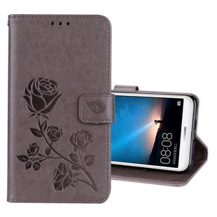 For Huawei Mate 10 Lite Rose Embossed Horizontal Flip Environmental PU Leather Case with Holder & Card Slots & Wallet (Grey)