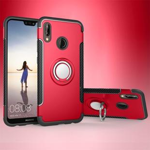 For Huawei P20 Lite Magnetic 360 Degree Rotation Ring Armor Protective Case Back Cover Case(Red)
