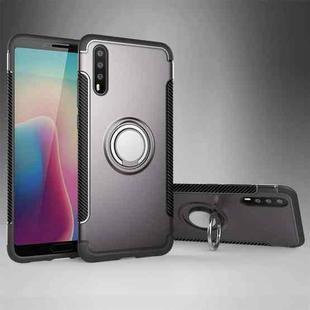 For Huawei P20 Magnetic 360 Degree Rotation Ring Armor Protective Case Back Cover Case(Grey)