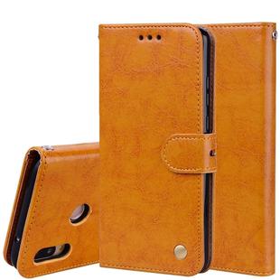 For Huawei P20 Lite Business Style Oil Wax Texture Horizontal Flip Leather Case with Holder & Card Slots & Wallet(Brown)