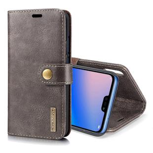 Crazy Horse Texture Flip Detachable Magnetic Leather Case for Huawei P20 Lite, with Holder & Card Slots & Wallet(Grey)