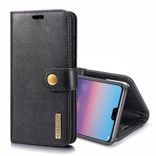 Crazy Horse Texture Flip Detachable Magnetic Leather Case for Huawei P20, with Holder & Card Slots & Wallet (Black)