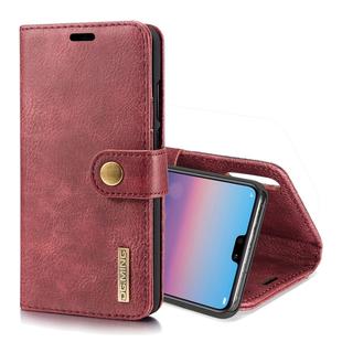 Crazy Horse Texture Flip Detachable Magnetic Leather Case for Huawei P20, with Holder & Card Slots & Wallet (Red)