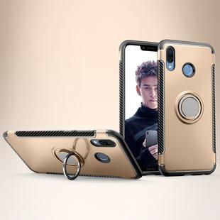 Magnetic 360 Degree Rotation Ring Armor Protective Case for Huawei Honor Play(Gold)