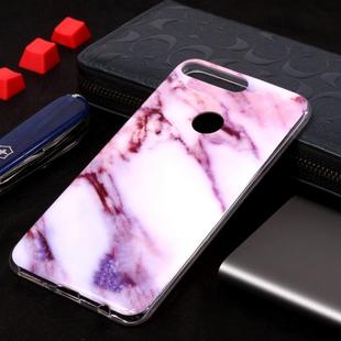 Marble Pattern Soft TPU Case For Huawei Y7 Prime (2018)(Purple)