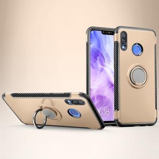 Magnetic 360 Degree Rotation Ring Holder Armor Protective Case for Huawei Nova 3 (Gold)