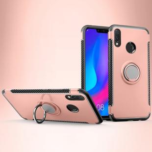 Magnetic 360 Degree Rotation Ring Holder Armor Protective Case for Huawei Nova 3i(Rose Gold)