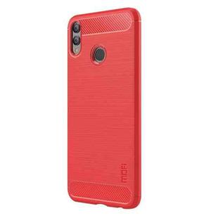 MOFI Brushed Texture Carbon Fiber Soft TPU Case for Huawei Honor 8X Max (Red)