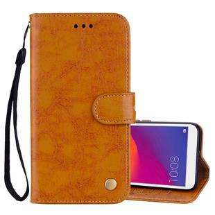 Business Style Oil Wax Texture Horizontal Flip Leather Case for Huawei Y5 (2018) / Y5 Prime (2018) / Honor 7A (Russian Version), with Holder & Card Slots & Wallet(Brown)