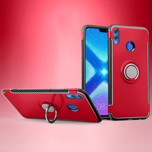 Magnetic 360 Degree Rotation Ring Holder Armor Protective Case for Huawei Honor 8X(Red)