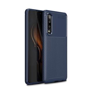 Carbon Fiber Texture Shockproof TPU Case for Huawei P30 (Blue)