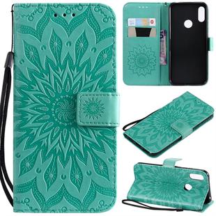 Sun Embossing Pattern Horizontal Flip Leather Case for Huawei Honor Play 8A / Y6 (2019), with Card Slot & Holder & Wallet & Lanyard (Green)