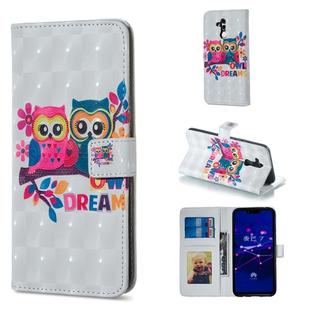 Lovers Owl Pattern Horizontal Flip Leather Case for Huawei Mate 20 Lite, with Holder & Card Slots & Photo Frame & Wallet