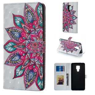 Half Flower Pattern Horizontal Flip Leather Case for Huawei Mate 20 X, with Holder & Card Slots & Photo Frame & Wallet