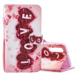 Love Pattern Horizontal Flip Leather Case for Huawei P30, with Holder & Card Slots & Wallet